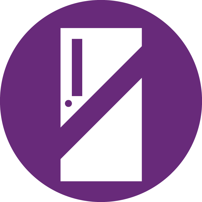 HOLD - Purple Icon, in an emergency stay in your room, office or area